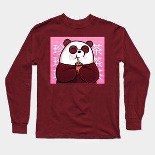 Boba Panda Bear Long Sleeve T-Shirt